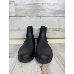 Hunter women 39 black rubber Original Refined Chelsea Casual Pull-On ankle boot